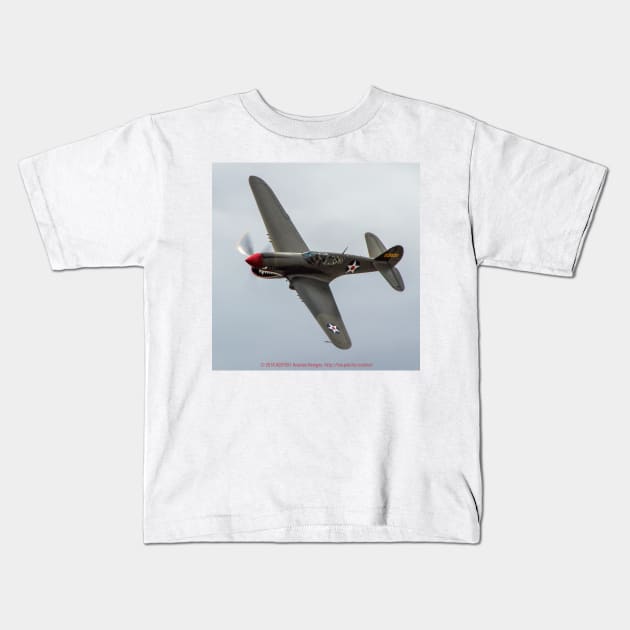 P-40 Warhawk Low Pass Kids T-Shirt by acefox1